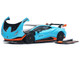 Lamborghini Huracan STO Blue with Black Top and Orange Accents 1/64 Diecast Model Car Pop Race PR640110