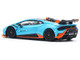Lamborghini Huracan STO Blue with Black Top and Orange Accents 1/64 Diecast Model Car Pop Race PR640110