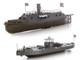 Model Kit USS Monitor and USS Merrimack Ironclad Warships Battle of the Ironclads Challenging Difficulty Steel Model by Metal Earth ICX231