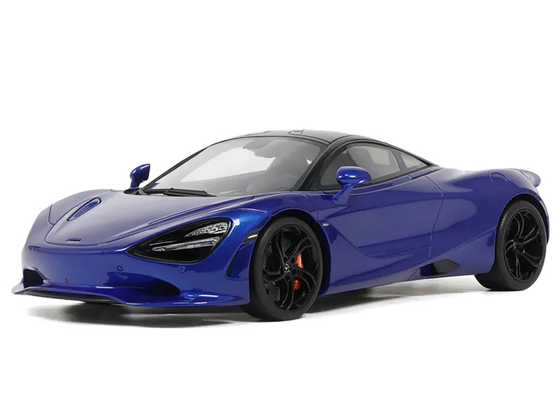2023 McLaren 750S Coupe Blue Metallic with Black Top 1/18 Model Car GT Spirit GT458