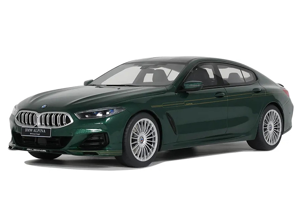 2023 BMW Alpina B8 Gran Coupe Green Metallic 1/18 Model Car by GT