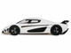 2023 Koenigsegg Regera White with Black Stripes 1/18 Model Car GT Spirit GT913