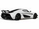 2023 Koenigsegg Regera White with Black Stripes 1/18 Model Car GT Spirit GT913
