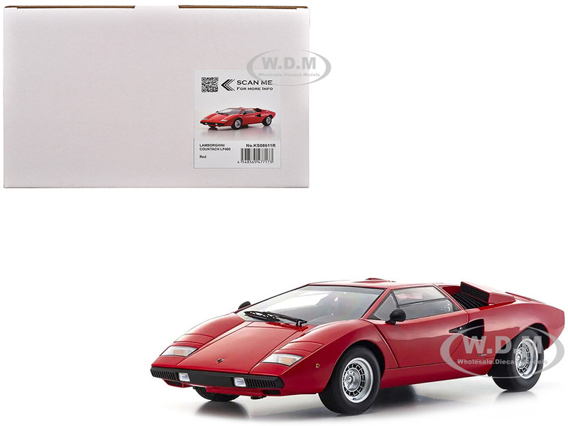 Lamborghini Countach LP400 Red 1/12 Diecast Model Car Kyosho KS08611R