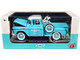 1958 Chevrolet Apache Stepside Pickup Truck Chevrolet Service Light Blue with White Top Limited Edition to 6650 pieces Worldwide 1/24 Diecast Model Car M2 Machines 40300-130A