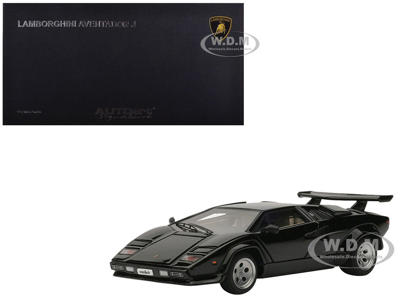 Lamborghini Countach 5000S Black 1/43 Diecast Model Car Autoart 54532