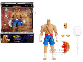 Sagat 7 5 Moveable Figure with Accessories and Alternate Head and Hands Ultra Street Fighter II The Final Challengers 2017 Video Game Model Jada 35171