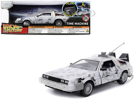 DeLorean Brushed Metal Time Machine with Lights Flying