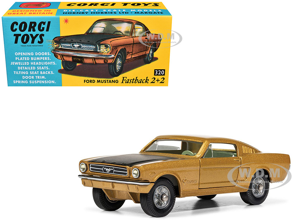 Ford Mustang Fastback 2+2 Gold Metallic and Black Diecast