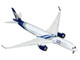 Airbus A350 900 Commercial Aircraft Delta Air Lines 100 Years N527DN White and Blue with Stripes 1/400 Diecast Model Airplane GeminiJets GJ2335