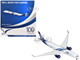 Airbus A350 900 Commercial Aircraft Delta Air Lines 100 Years N527DN White and Blue with Stripes 1/400 Diecast Model Airplane GeminiJets GJ2335
