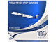 Airbus A350 900 Commercial Aircraft Delta Air Lines 100 Years N527DN White and Blue with Stripes 1/400 Diecast Model Airplane GeminiJets GJ2335