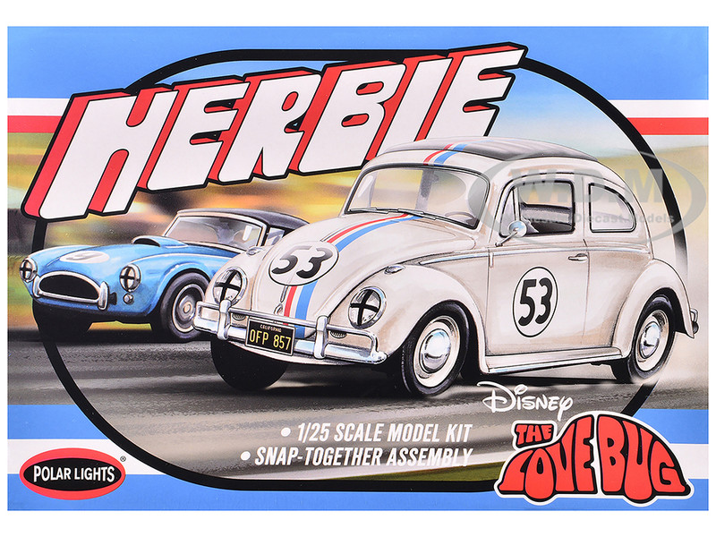 Skill 2 Model Kit Volkswagen Beetle Herbie The Love Bug 1969 Movie 1/25 Scale Model Polar Lights POL1005