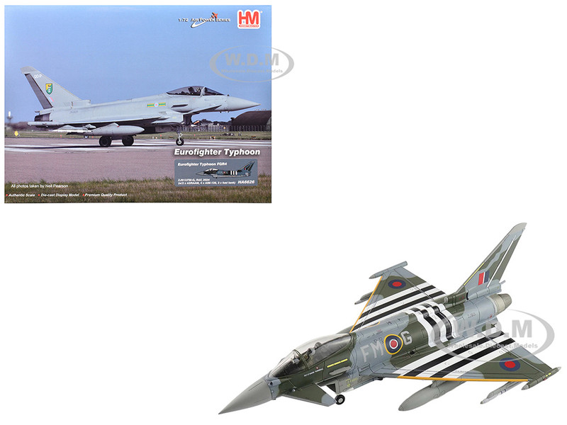 Eurofighter Typhoon FGR4 Fighter Aircraft ZJ913 FM G 2024 British Royal Air Force Air Power Series 1/72 Diecast Model Hobby Master HA6626