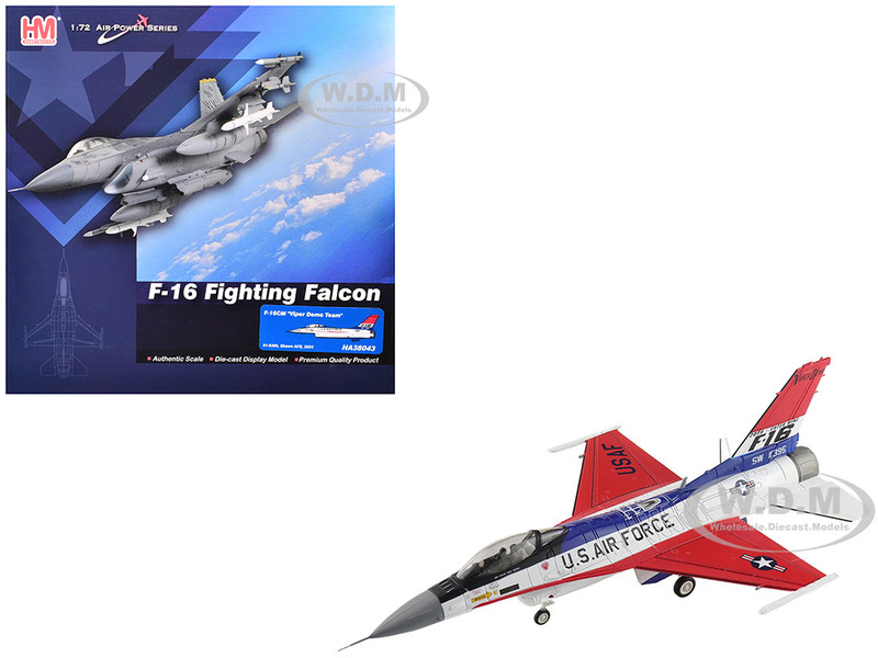 Lockheed F 16CM Fighting Falcon Fighter Aircraft 91 0395 Viper Demo Shaw Air Force Base 2024 United States Air Force Air Power Series 1/72 Diecast Model Hobby Master HA38043