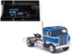 1950 Kenworth Bullnose Truck Tractor Blue with White Stripes 1/64 Diecast Model IXO Models U64TR002