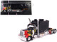 2002 Peterbilt 379 Custom Truck Tractor Black with Flame Graphics 1/43 Diecast Model IXO Models U43TR002