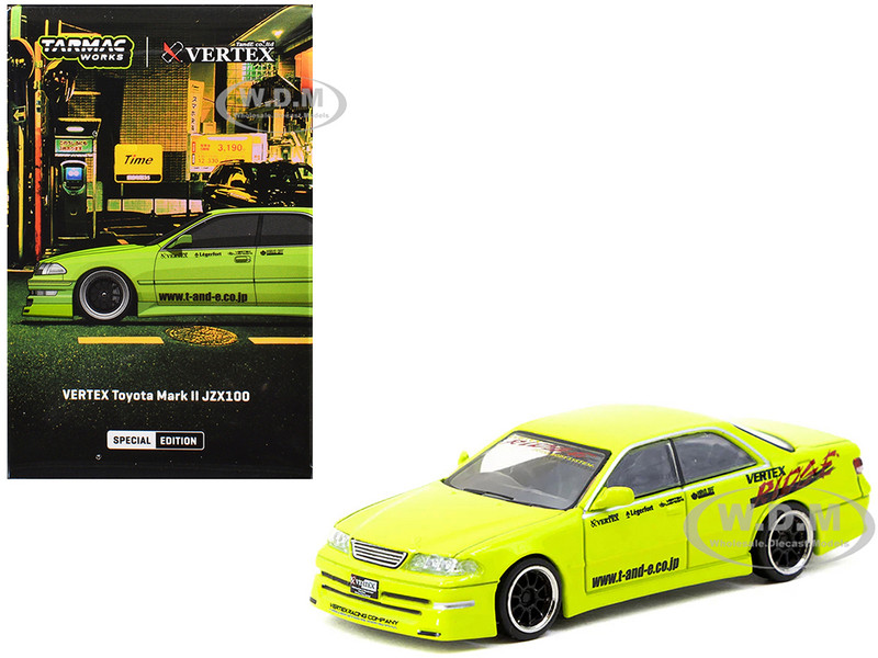Toyota Vertex Mark II JZX100 RHD Right Hand Drive Tokyo Auto Salon 2025 Special Edition Light Green Global64 Series 1/64 Diecast Model Tarmac Works T64G-024-LG
