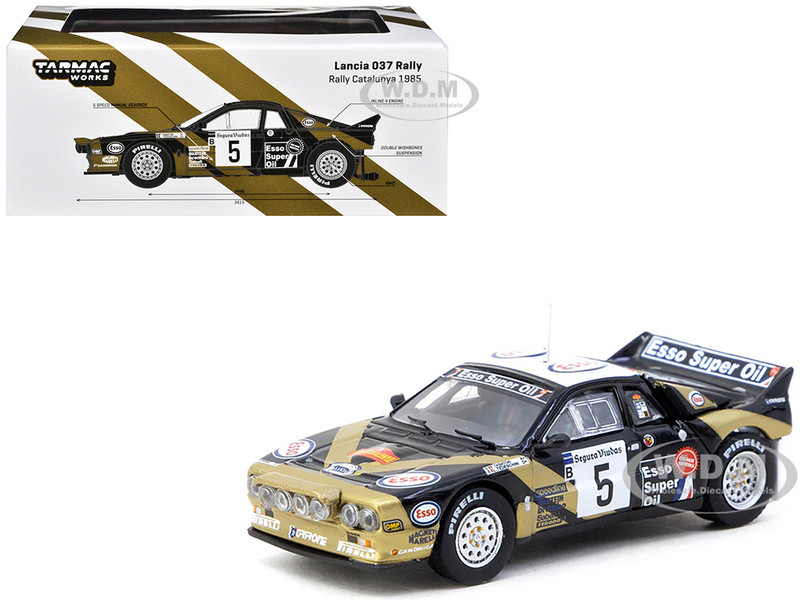 Lancia 037 Rally #5 Fabrizio Tabaton Luciano Tedeschini Winner Rally Catalunya 1985 Hobby64+ Series 1/64 Diecast Model Car Tarmac Works T64P-TL002-85CAT05