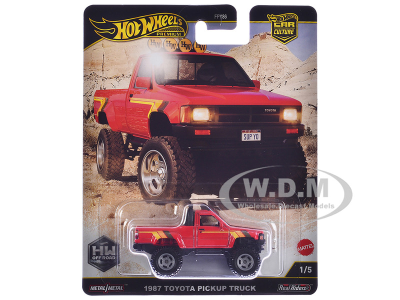 1987 Toyota Pickup Truck Red with Stripes HW Off Road Series Diecast Model Car Hot Wheels JBK73