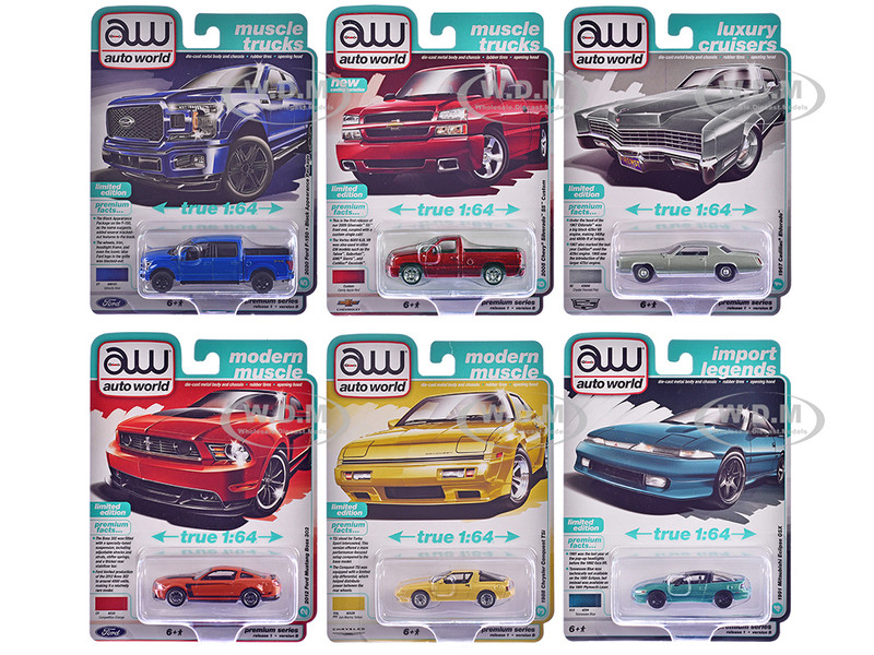 Auto World Premium 2025 Release 1 Set B of 6 pieces 1/64 Diecast Model Cars Auto World 64502B