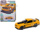 2012 Ford Mustang Boss 302 Yellow Blaze with Black Accents Modern Muscle Series 1/64 Diecast Model Car Auto World 64502-AWSP186A