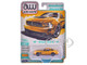 2012 Ford Mustang Boss 302 Yellow Blaze with Black Accents Modern Muscle Series 1/64 Diecast Model Car Auto World 64502-AWSP186A