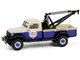 1948 Dodge Power Wagon Wrecker Tow Truck Beige and Blue Chevron Special Edition Series 1 1/64 Diecast Model Car Greenlight 41175A