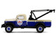 1948 Dodge Power Wagon Wrecker Tow Truck Beige and Blue Chevron Special Edition Series 1 1/64 Diecast Model Car Greenlight 41175A