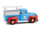 1956 Ford F 100 Pickup Truck with Tool Boxes and Ladders Chevron Blue and Red Chevron Special Edition Series 1 1/64 Diecast Model Car Greenlight 41175B