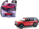 2024 Ford Bronco Badlands 4 Door Hot Pepper Red with Gray Top Showroom Floor Series 7 1/64 Diecast Model Car Greenlight 68070C