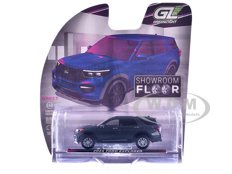 2024 Ford Explorer Stone Blue Showroom Floor Series 7 1/64 Diecast Model Car Greenlight 68070D
