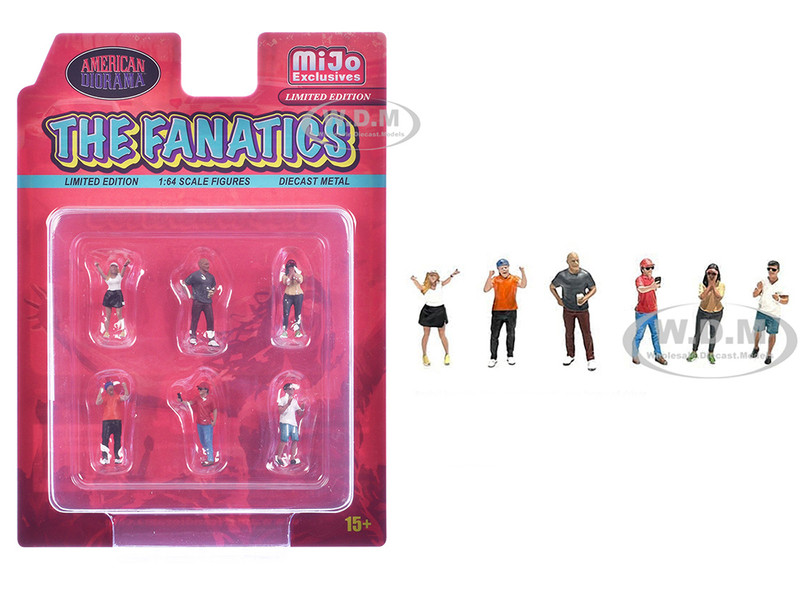 The Fanatics 6 piece Diecast Figure Set Limited Edition for 1/64 Scale Models American Diorama AD-2420MJ