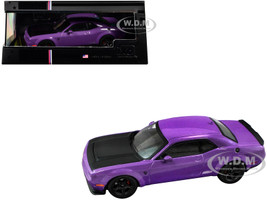 2018 Dodge Challenger SRT Demon Plum Crazy Metallic with Matt Black Hood 1/43 Diecast Model IXO Models IA43001