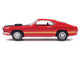 1969 Ford Mustang Mach 1 Calypso Coral Red with Black Hood and Yellow Stripes 1/43 Diecast Model IXO Models IA43003
