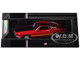 1969 Ford Mustang Mach 1 Calypso Coral Red with Black Hood and Yellow Stripes 1/43 Diecast Model IXO Models IA43003