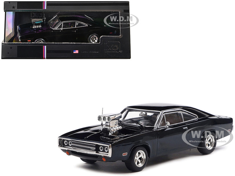 1970 Dodge Charger with Blown Engine Black 1/43 Diecast Model IXO Models IA43007