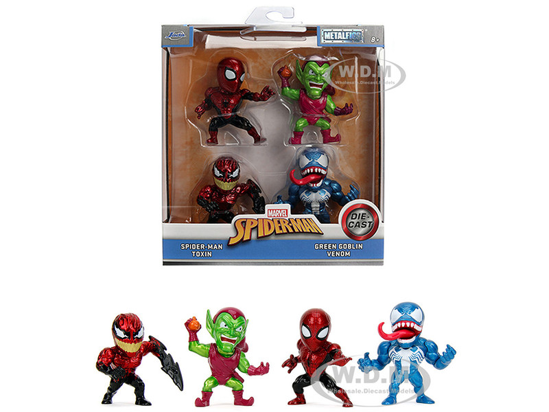 Set of 4 Diecast Figures Spider Man Metalfigs Series Diecast Models Jada 35597