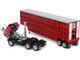 International TranStar COE and 45 Wilson Vintage Livestock Trailer Koppes Truck Line Red and White 1/64 Diecast Model DCP/First Gear 69-2028