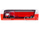 International TranStar COE and 45 Wilson Vintage Livestock Trailer Koppes Truck Line Red and White 1/64 Diecast Model DCP/First Gear 69-2028