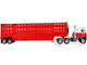 International TranStar COE and 45 Wilson Vintage Livestock Trailer Koppes Truck Line Red and White 1/64 Diecast Model DCP/First Gear 69-2028