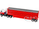 International TranStar COE and 45 Wilson Vintage Livestock Trailer Koppes Truck Line Red and White 1/64 Diecast Model DCP/First Gear 69-2028