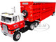 International TranStar COE and 45 Wilson Vintage Livestock Trailer Koppes Truck Line Red and White 1/64 Diecast Model DCP/First Gear 69-2028