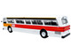 Flxible 53102 New Look Transit Bus San Francisco MUNI Landor Scheme White with Red and Yellow Stripes Vintage Bus & Motorcoach Collection Limited Edition 1/87 HO Diecast Model Iconic Replicas 87-0596