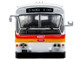 Flxible 53102 New Look Transit Bus San Francisco MUNI Landor Scheme White with Red and Yellow Stripes Vintage Bus & Motorcoach Collection Limited Edition 1/87 HO Diecast Model Iconic Replicas 87-0596