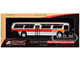 Flxible 53102 New Look Transit Bus San Francisco MUNI Landor Scheme White with Red and Yellow Stripes Vintage Bus & Motorcoach Collection Limited Edition 1/87 HO Diecast Model Iconic Replicas 87-0596