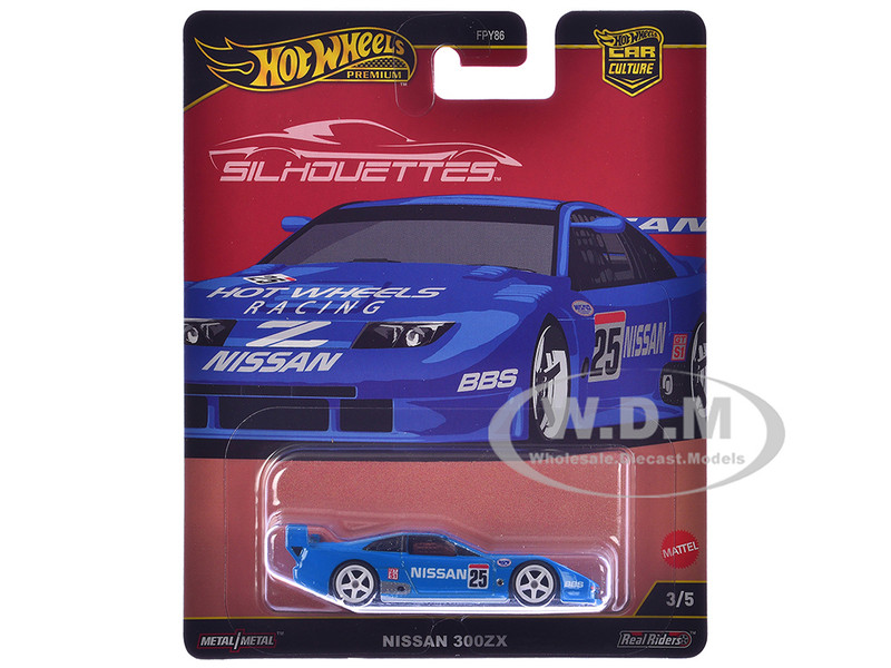 Nissan 300ZX #25 Hot Wheels Racing Blue Silhouettes Series Diecast Model Car Hot Wheels JBK61