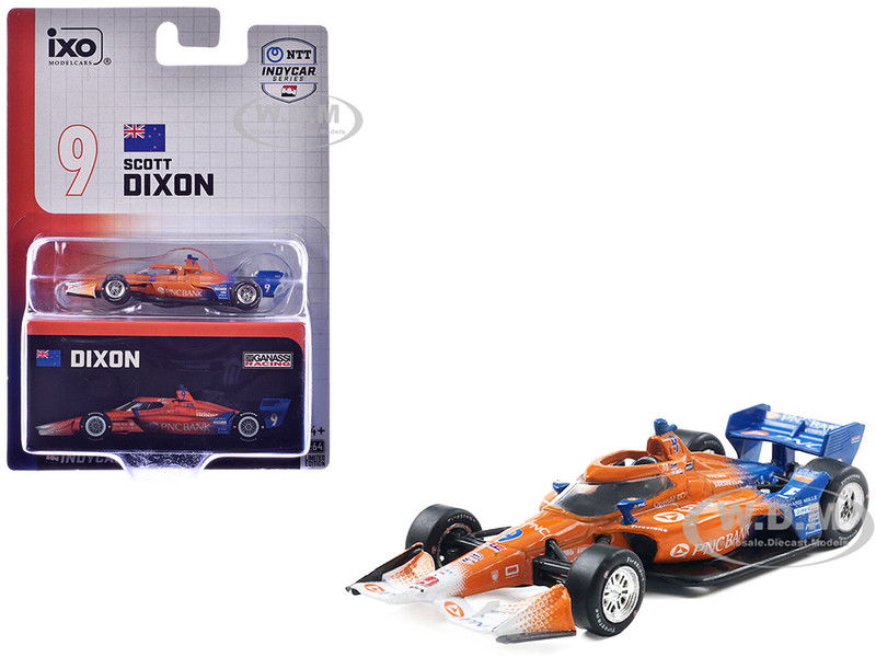 Dallara IndyCar #9 Scott Dixon PNC Bank Chip Ganassi Racing Road Course Configuration NTT IndyCar Series 2025 1/64 Diecast Model Car IXO Models IND64015