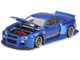 Nissan Skyline GT R R34 SHINJUKU V2 Aero RHD Right Hand Drive Blue Metallic Designed by Jun Imai Kaido House Special 1/64 Diecast Model Car Mini GT KHMG158