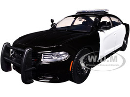 2023 Dodge Charger Pursuit Police Car Black and White Law Enforcement and Public Service Series 1/24 Diecast Model Car Motormax 76996BKWH